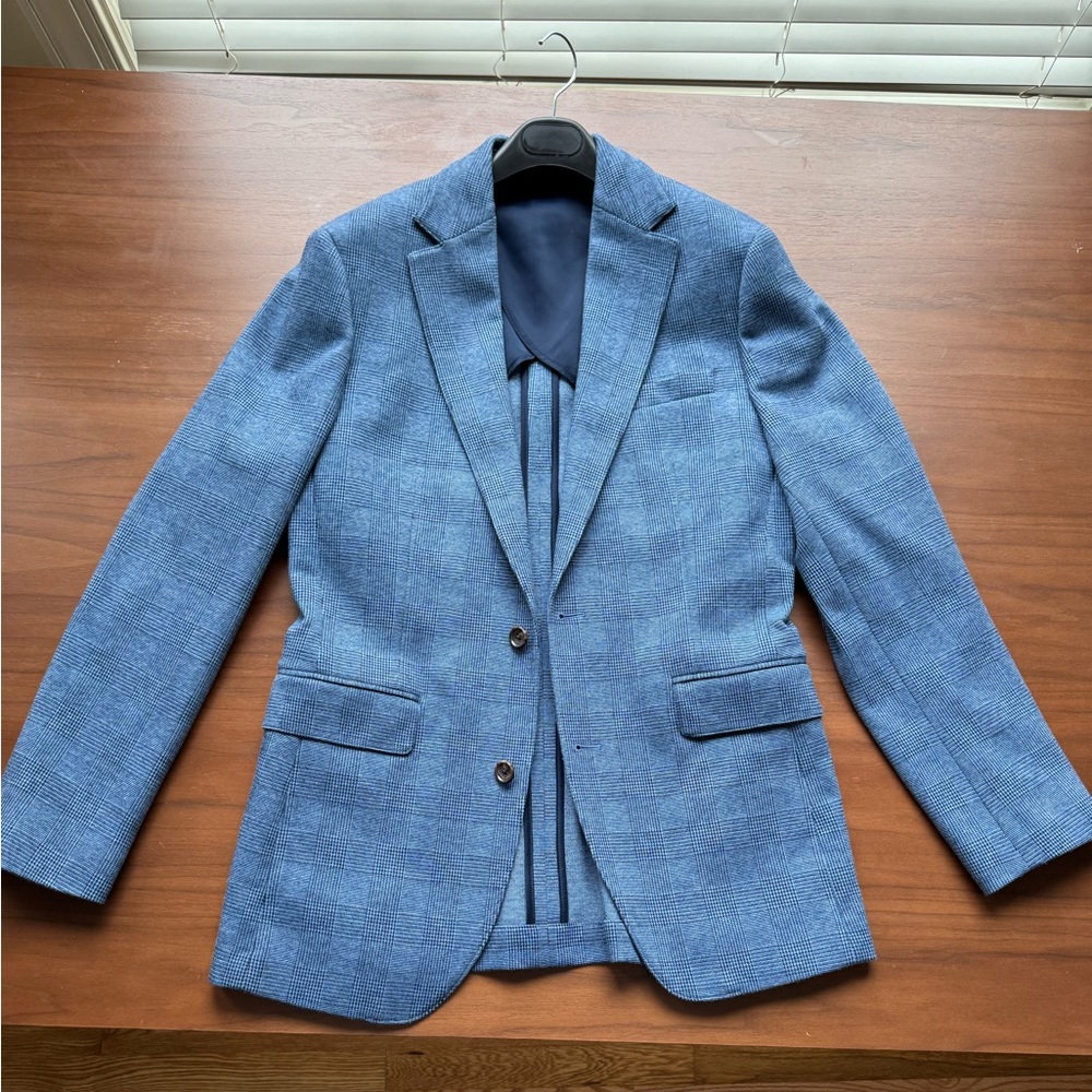 Bonobos Light Blue Plaid Sport Coat